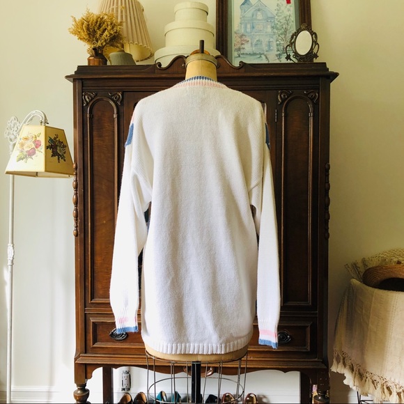 VINTAGE 80s Pastel Cardigan - Picture 2 of 12